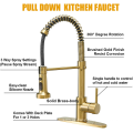 Aquacúbico Hot Selling Brass Cupc certificado certificado Down Spring Gold Single Many Faucet